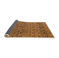 Ahgly Company Indoor Rectangle Abstract Orange Modern Area Rugs, 2' x 3'