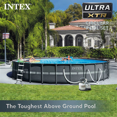 Intex Ultra Frame 26' x 52" Round Above Ground Outdoor Swimming Pool Set