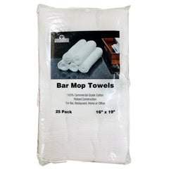 Nouvelle Legende Ribbed 100% Cotton Bar Towel, White, 16 in x 19 in, 25-count