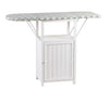 OakRidge Deluxe Ironing Board with Storage Cabinet, Perfect for Small Spaces with Extra Storage, Folding Station, Crafted with 100% Durable Wood, White Design C Measures 36.5" H x 15.5" W x 23" L