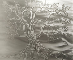 Tree of Life Decorative Stainless Steel Kitchen Backsplash 24" x 30"