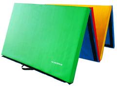 BalanceFrom All-Purpose 4 Ft. x 10 Ft. x 2 In. Extra Thick High Density Anti-Tear Gymnastics Flooring Gym Folding Exercise Aerobics Mats, Multi Color