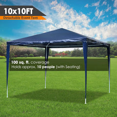10' x 10' Outdoor Wedding Party Tent 4 Sidewalls, Blue