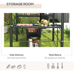 Outsunny 8' x 5' Grill Gazebo Shelter with Vented PC Roof, Side Shleves