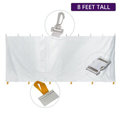 TentandTable Standard Sidewall Kit for 8 ft Sides, White, 10 ft x 20 ft
