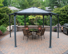 Palram - Canopia Monaco 15' x 13' Polycarbonate/Aluminum Hexagon Gazebo - Gray/Bronze