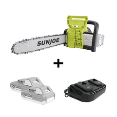 Sun Joe 48V Cordless 16-inch Chainsaw, 2 x 2.0-Ah Batteries & Charger