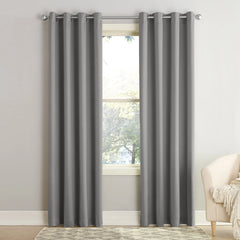 Sun Zero Madison Room Darkening Grommet Curtain Panel, 84" x 54", Gray, Adult
