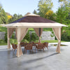 Outsunny 13ft x 13ft Beige Pop Up Outdoor Canopy, UV Resistant