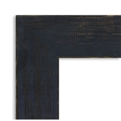 Amanti Art Shiplap Navy Beveled Wood Wall Mirror 26.25 x 32.25 in.