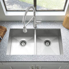 American Standard Edgewater 33-in x 22-in ADA Double Bowl Kitchen Sink in Stainless Steel