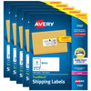 Avery Shipping Labels, 2" x 4", White, 1,000 Labels (5163) - 5 Pack