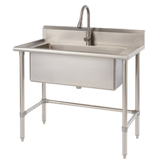 TRINITY 32' x 16' Stainless Steel Utility Sink with Pull-out Faucet