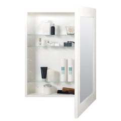 Zenna Home Recessed/Wall Mount Framed Mirror Medicine Cabinet, 24.5" x 30.5", White