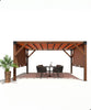 Garvee 10 x 10 feet Wood Pergola, Retractable Shade Canopy, Oak Color