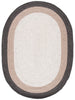 SAFAVIEH Braided Nazca Geometric Reversible Area Rug, Grey/Ivory, 6' x 9' Oval