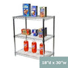Shelving Inc. 18" d x 18" w Chrome Wire Shelving with 3 Shelves