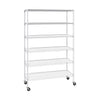 Seville Classics Solid Steel Wire Shelving Storage Unit Adjustable Shelves Organizer Rack, for Home, Kitchen, Office, Garage, Bedroom, Closet, Graphite, 6-Tier, 48" W x 18" D x 75.5 H