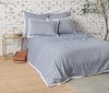 Roscoe Indigo Mini Herringbone Pattern 100% Cotton King Duvet Cover 90" x 102"