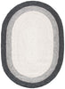 SAFAVIEH Braided Nazca Geometric Reversible Area Rug, Grey/Ivory, 6' x 9' Oval
