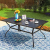 Sophia & William 60" x 38" Outdoor Metal Rectangular Dining Table for 6, Black