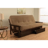 Maykoosh Island Oasis Full Futon Frame Set with Mattress and Storage Drawers, Classic Foldable Frame, Converts to Bed - 79 L x 37 D x 33 H-Color:Barbados,Style:Suede Navy Mattress