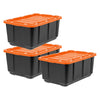IRIS USA 27Gal/108Qt 4 Pack Large All-Weather Heavy-Duty Stackable Storage Plastic Bin Tote Container with Quick Snap Lid, (30" L x 20" W x 14" H)