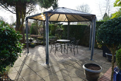 Palram - Canopia Monaco 15' x 13' Polycarbonate/Aluminum Hexagon Gazebo - Gray/Bronze