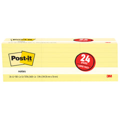 Post-it Notes, Canary Yellow, 3' x 3' 100 Sheets, 24 Pads