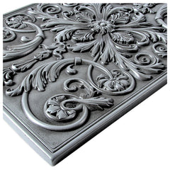Backsplash Tile for Kitchen and Fireplace Royal 12 x 18 Metal Mural Pewter Nickel