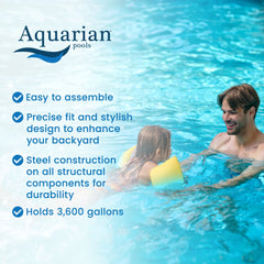 Aquarian Phoenix 15' x 52" Steel Frame DIY Family Above Ground Pool Kit