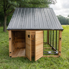 Backyard Discovery 7' x 5' Canine Cabin Cedar Wood Outdoor Dog Kennel