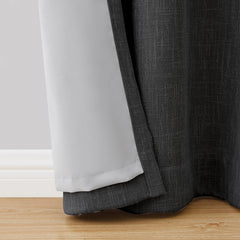 Better Homes & Gardens Woven Textured Grommet Blackout Curtain Panel, Black, 50" x 84"