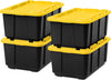 IRIS USA 27Gal/108Qt 4 Pack Large All-Weather Heavy-Duty Stackable Storage Plastic Bin Tote Container with Quick Snap Lid, (30" L x 20" W x 14" H)