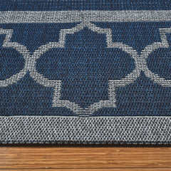 Laguna Indoor/Outdoor Area Rug, Simeon Navy Gray, 5'3 x 7'
