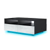 Hommpa LED Coffee Table Rectangular High Gloss Coffee Tea Table Modern Center Table with LED Light 4 Storage Drawers Sofa End Table for Living Room 35.4 x 22 x 13.8 Inches