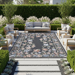 Laguna Indoor/Outdoor Area Rug, Beta Black, 6'6' x 9'6'