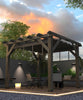 Garvee 10 x 10 feet Wood Pergola, Retractable Shade Canopy, Oak Color