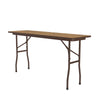Correll 18"W x 60"D Melamine Top Folding Table in Medium Oak