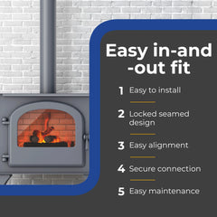DuraVent DuraBlack 48 x 8 Inch Stainless Steel Single Wall Stove Pipe