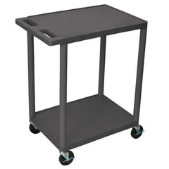 Luxor 300 lb. 24" x 18" 2-Shelf Grey Utility Cart