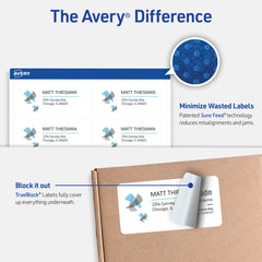 Avery Shipping Labels, 2" x 4", White, 1,000 Labels (5163) - 5 Pack