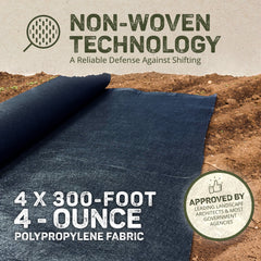 DeWitt Non Woven 4Oz Filter Fabric for Sidewalk Protection Cover, 4' x 300'