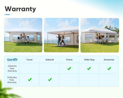Quictent 10' x 20' White Instant, Event and Pop-up Outdoor Canopy