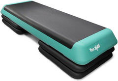 Yes4All Adjustable Aerobic Step Platform, 40 in x 16 in with 4 Risers, Black and Green