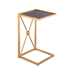 Carolina CC-1414BG-GLD Marlow C Table with X Base, Black & Gold