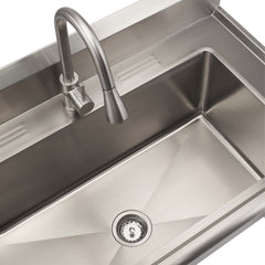 TRINITY 32' x 16' Stainless Steel Utility Sink with Pull-out Faucet