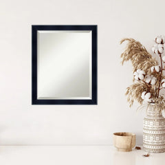 Amanti Art Beveled Wood Wall Mirror - Madison Black Frame 18.50 x 22.50