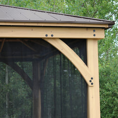 Yardistry Black Mosquito Screen Mesh Kit designed for the 12' x 20' Meridian Gazebo