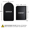 TEHOME Aristes Recessed Framed Medicine Cabinet with Mirror and Adjustable Shelves 16" x 28.3" - Black